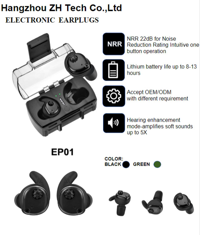 Tactical Earplugs Electronic Hearing Protection Ear Plugs With Speaker NRR22 DefendEar